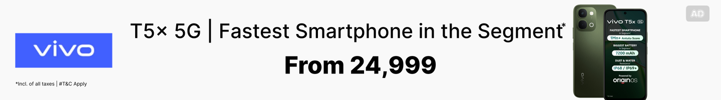vivo T5x 5G | 7200 mAh & 44W with UFS 3.1 at ₹24999* - Image 1