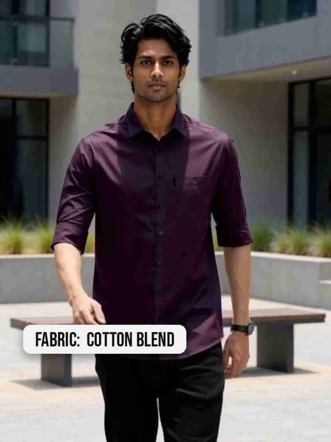 COMBRAIDED Men Regular Fit Solid Spread Collar Casual Shirt - Image 6