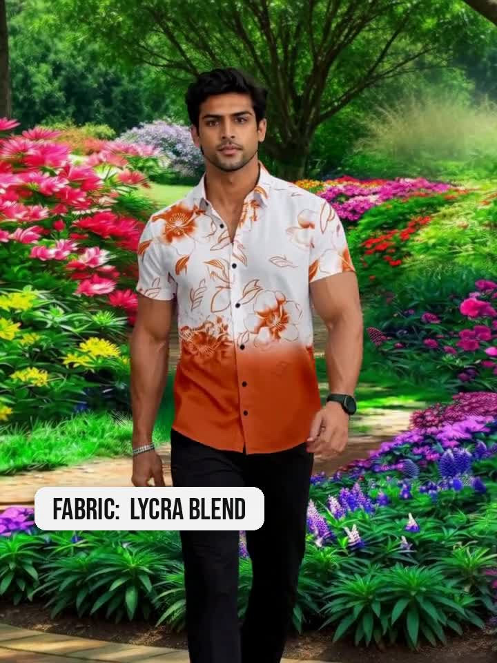 ZEKU Men Floral Print Casual Orange Shirt - Buy ZEKU Men Floral