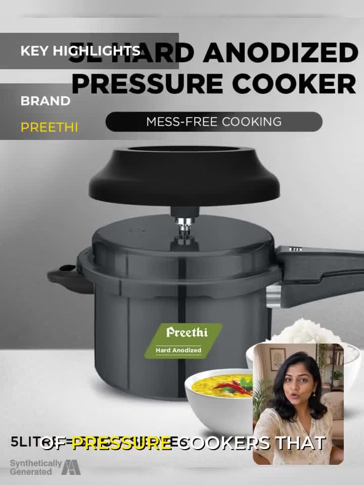 Preethi 2L Hard Anodised Pressure Cooker with Spill Splash Shield