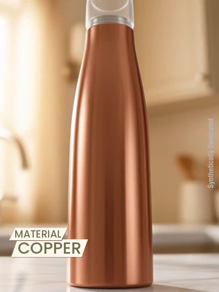 MILTON Copper Combo 1000 Water Bottle with in Built Glass Cap 880