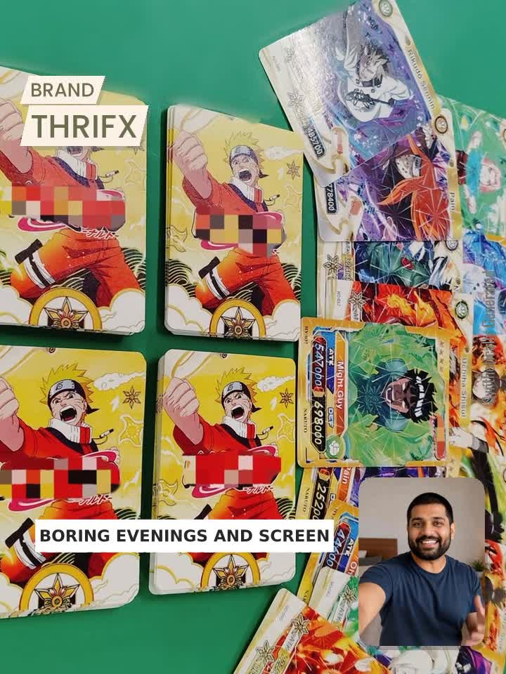 Thrifx Premium Naruto Cards 200 Pcs Deck High Hp Booster Anime