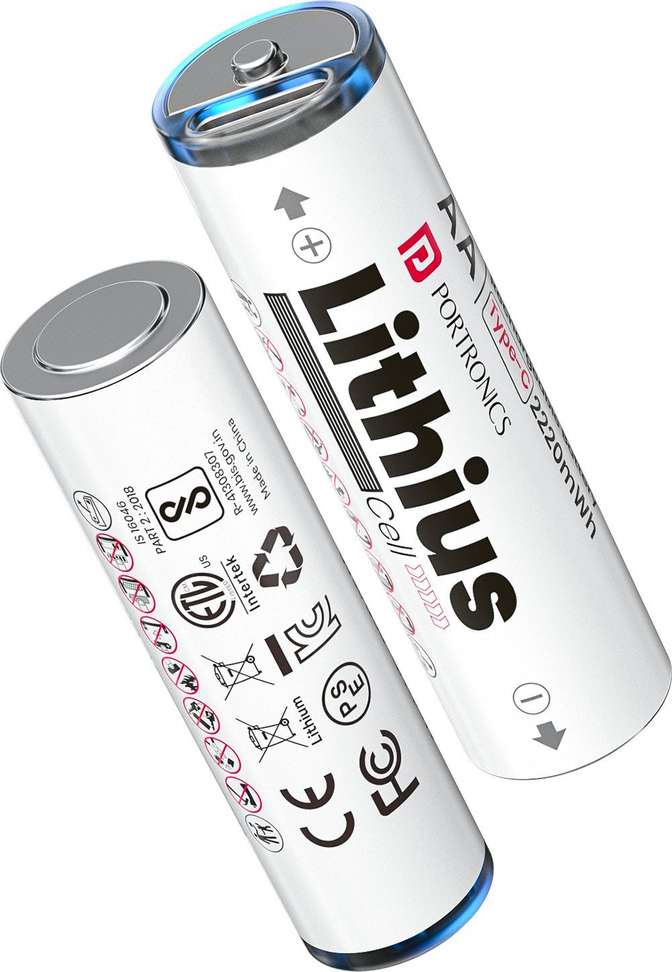 Portronics AA Lithius Type C Rechargeable Batteries , Pack of 2 , Upto 1480mAh C... more