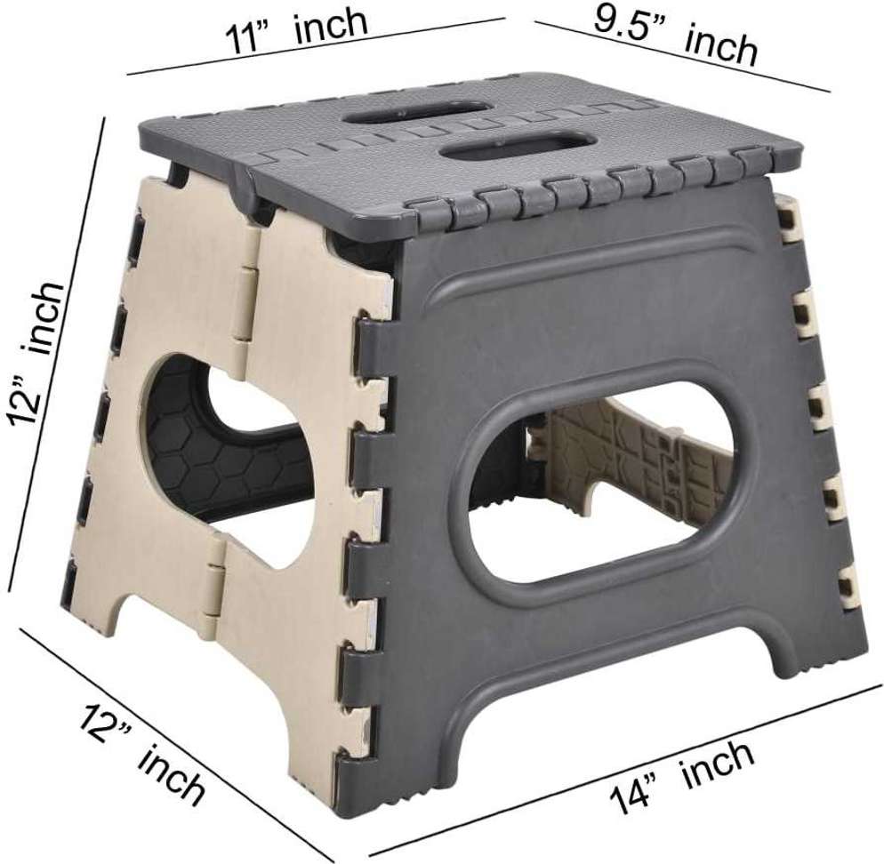 Radha 12 Inch Plastic Folding Step Stool (Space Saving) Kitchen Stool ...