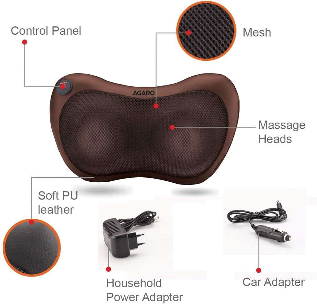 AGARO Joy 20-Watts Shiatsu Pillow Massager - Image 4