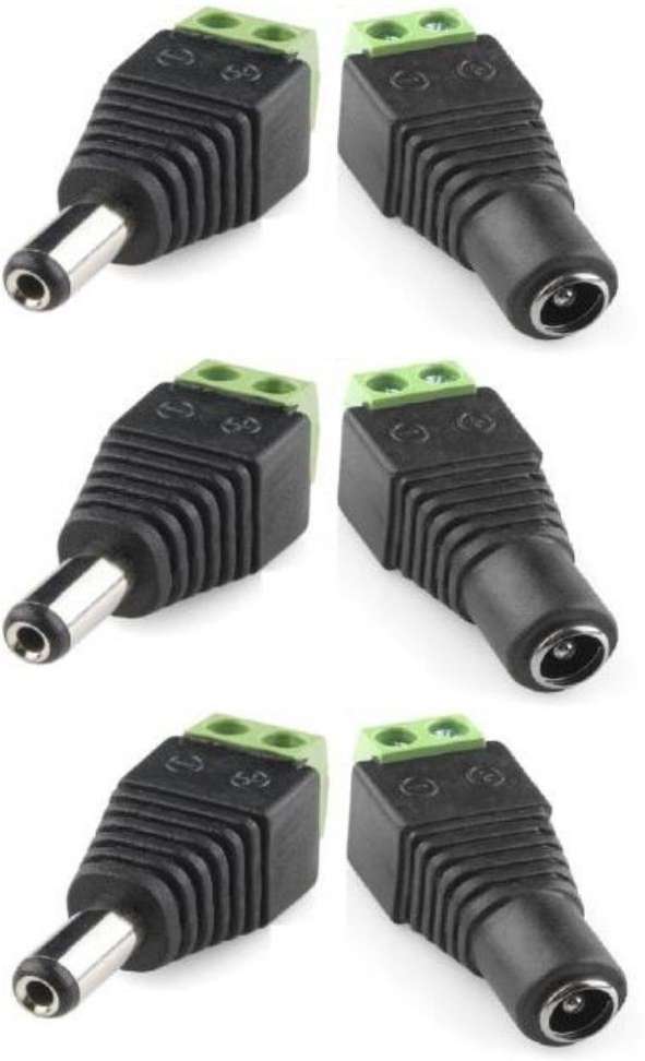 TechSupreme Dc Connectors Screw Type DC Pin Connector Male Female Wire ...