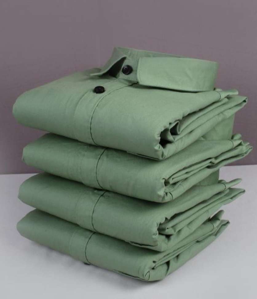 Shopsy Liza Martin Men Solid Light Green Shirt - Image 5