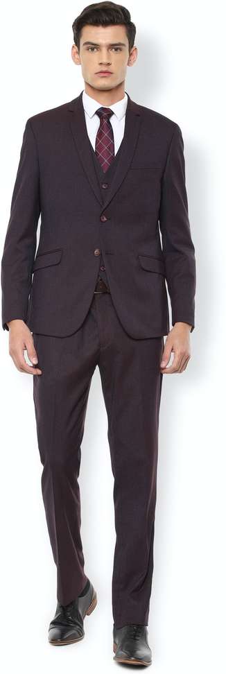 Van Heusen Single Breasted Solid Men Suit