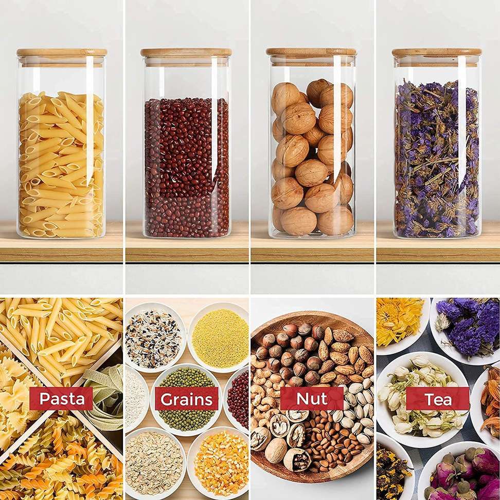Jay Gatrad Seller Pack of 4 Glass Grocery Container - 330 ml Clear ...