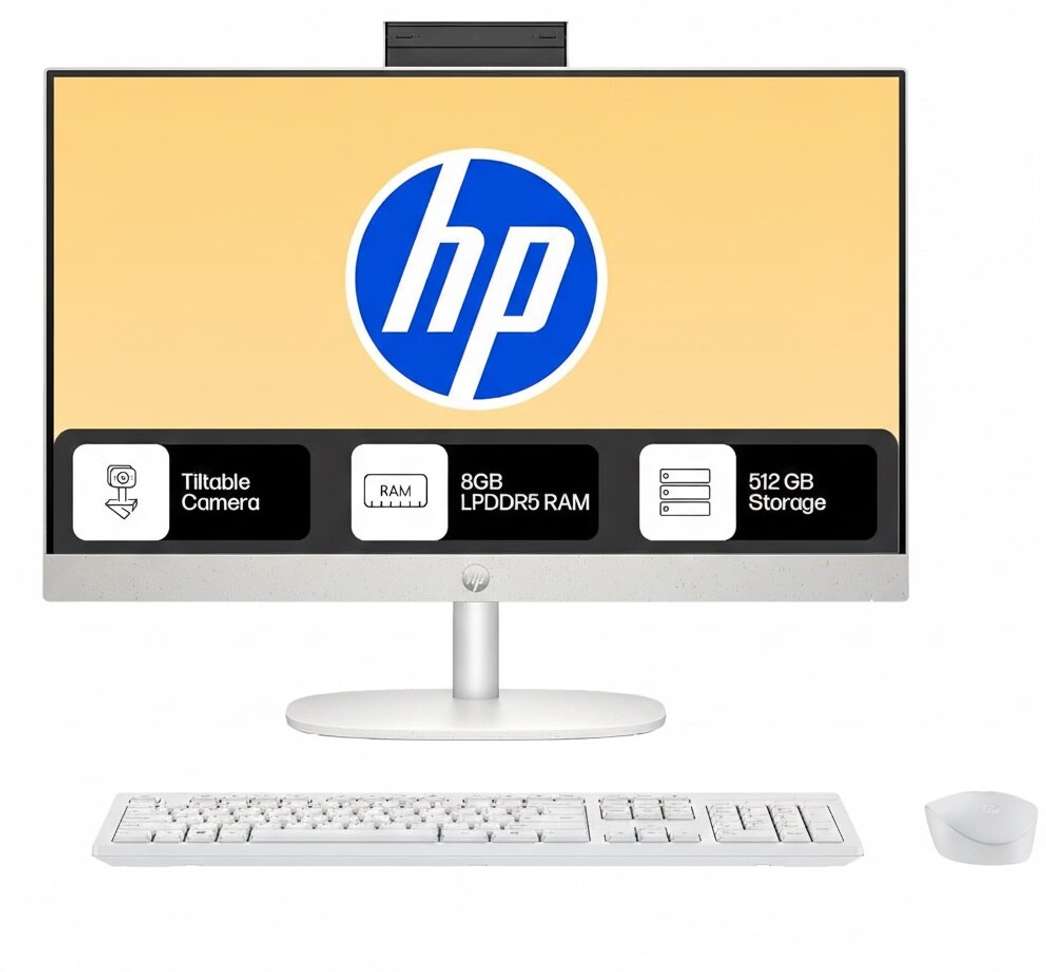 HP All‑In‑One 24‑" Ryzen 3 Quad‑Core PC – 8 GB LPDDR5, 512 GB SSD, Windows 11, MS Office – 82% OFF