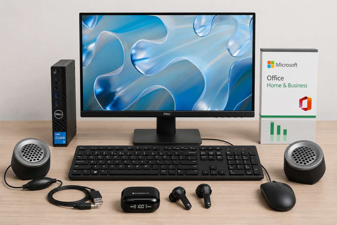 Dell All‑in‑One i5 (7th Gen) 22‑Inch Desktop with SSD, Windows 11, Office & Accessories – 61 % Off