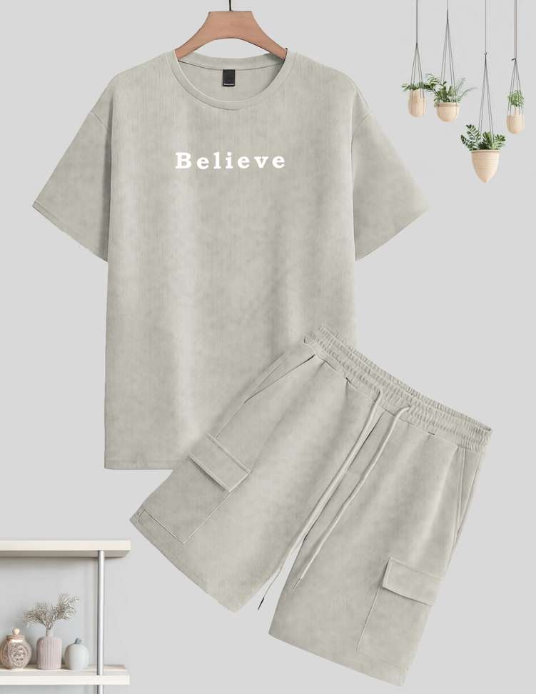 Joggers Park Tshirt Regular Shorts Co Ords Set