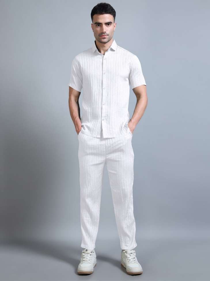 Raster Tex White Shirt‑Pant Co‑ords Set – 50% Off, Only ₹498 at ExampleShop