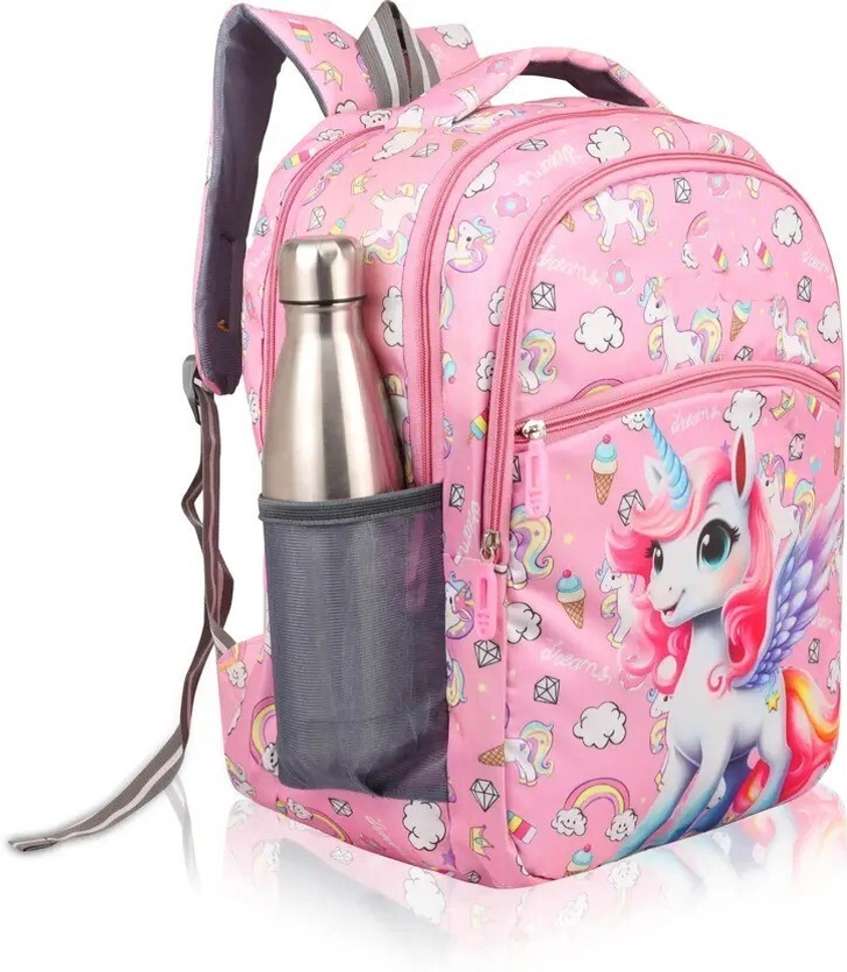Shopsy Unicorn Printed School Bag 24L Pink - Image 5