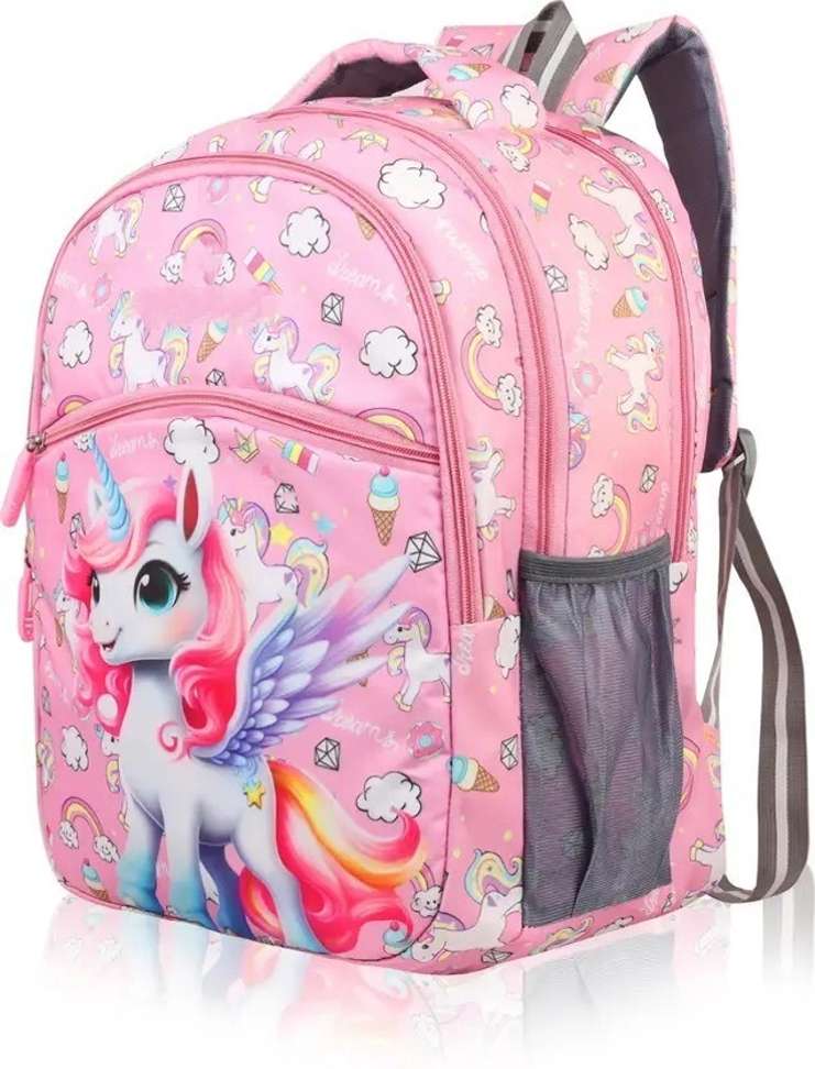 Shopsy Unicorn Printed School Bag 24L Pink - Image 6