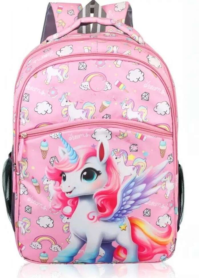 Shopsy Unicorn Printed School Bag 24L Pink - Image 2
