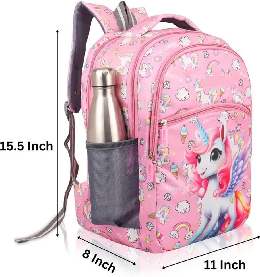 Shopsy Unicorn Printed School Bag 24L Pink - Image 8