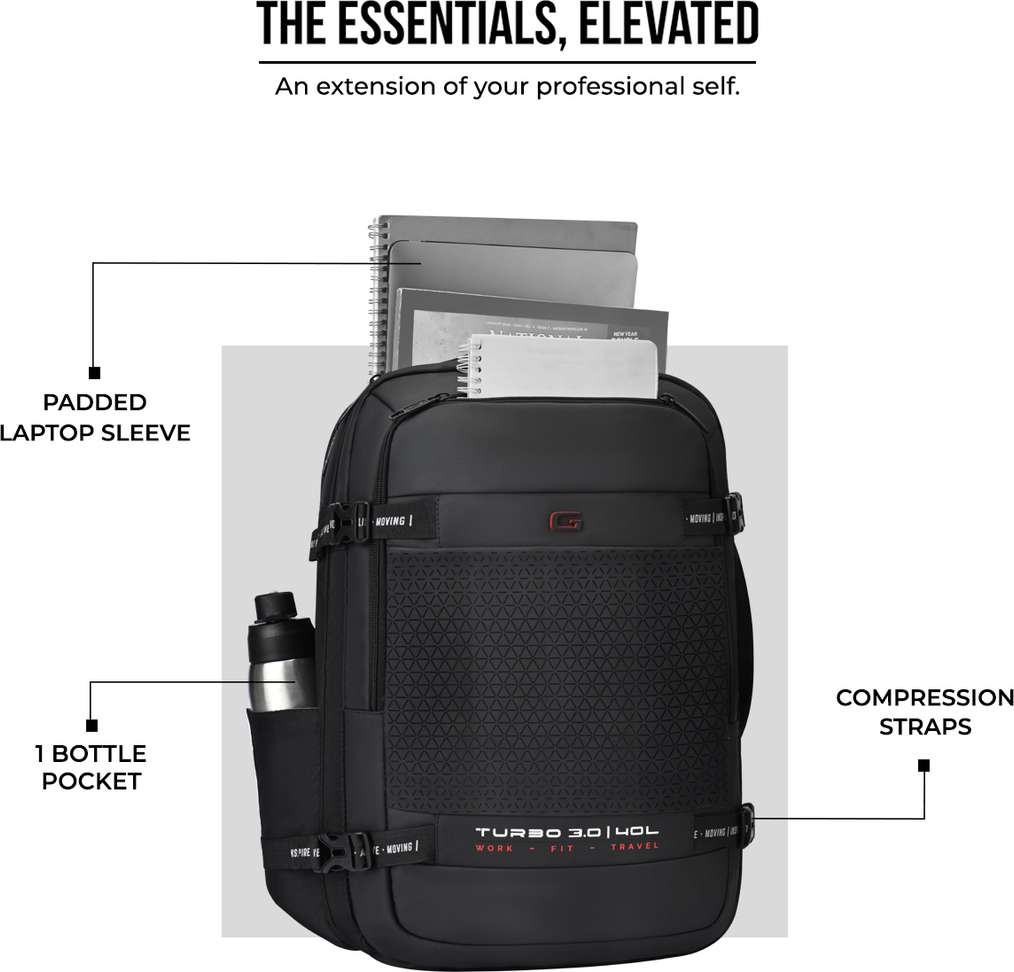 Gear TURBO 3 40L Laptop Backpack Black - Image 6