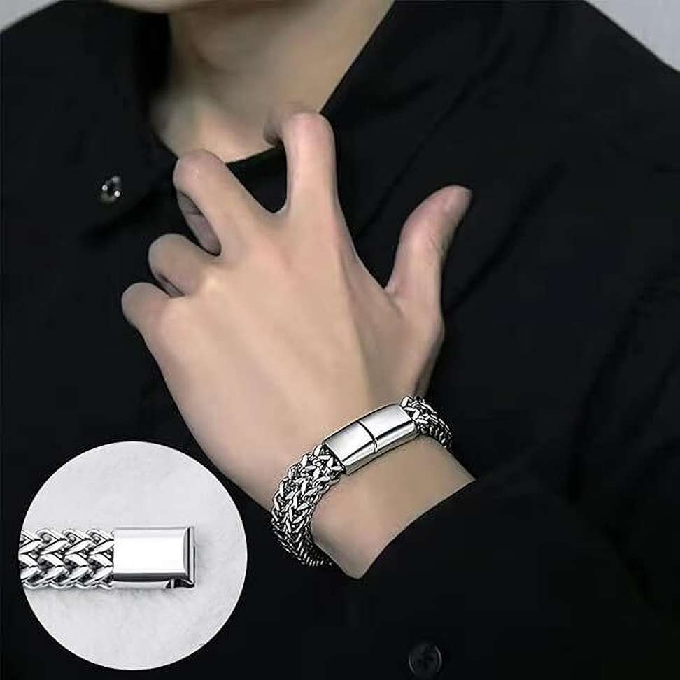 Shopsy ROYALECLASSIC Stainless Steel Platinum Bracelet Silver - Image 6