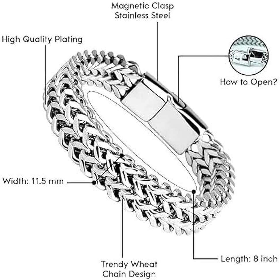 Shopsy ROYALECLASSIC Stainless Steel Platinum Bracelet Silver - Image 3