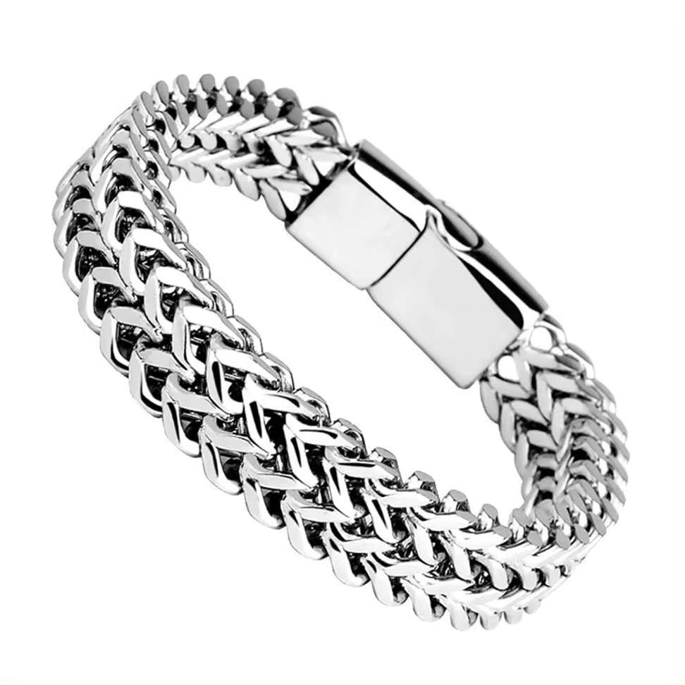 Shopsy ROYALECLASSIC Stainless Steel Platinum Bracelet Silver - Image 2