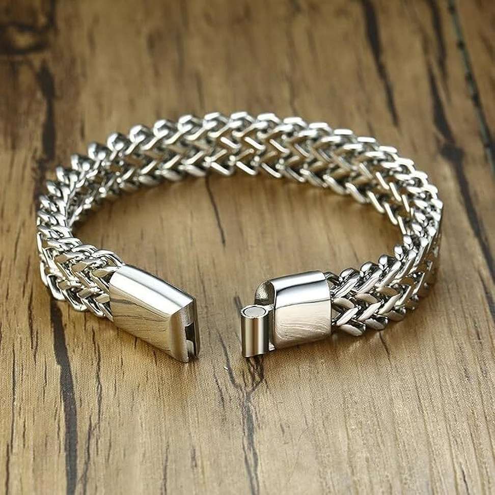 Shopsy ROYALECLASSIC Stainless Steel Platinum Bracelet Silver - Image 4
