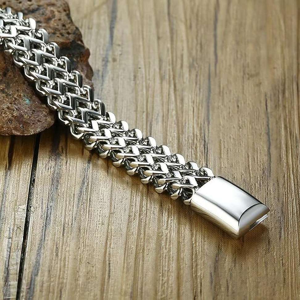 Shopsy ROYALECLASSIC Stainless Steel Platinum Bracelet Silver - Image 5