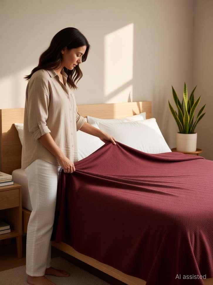 Shopsy AGS ACTIVE Cotton King Bed Cover - Image 4