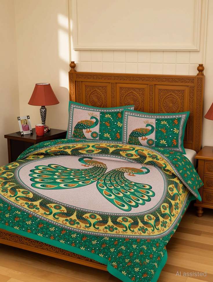 Ganpati Cotton Double Bed Cover Price in India - Buy Ganpati Cotton ...
