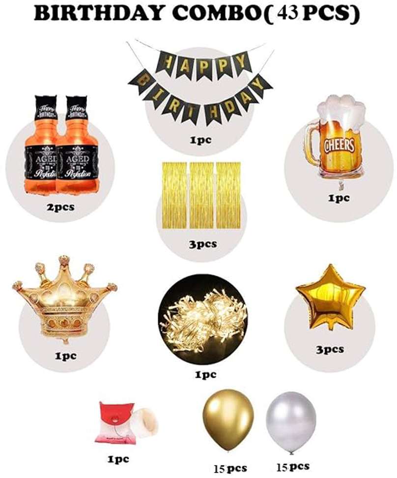Shopsy Party Midlinkerz Birthday Decorations Kit with LED Light - Image 3