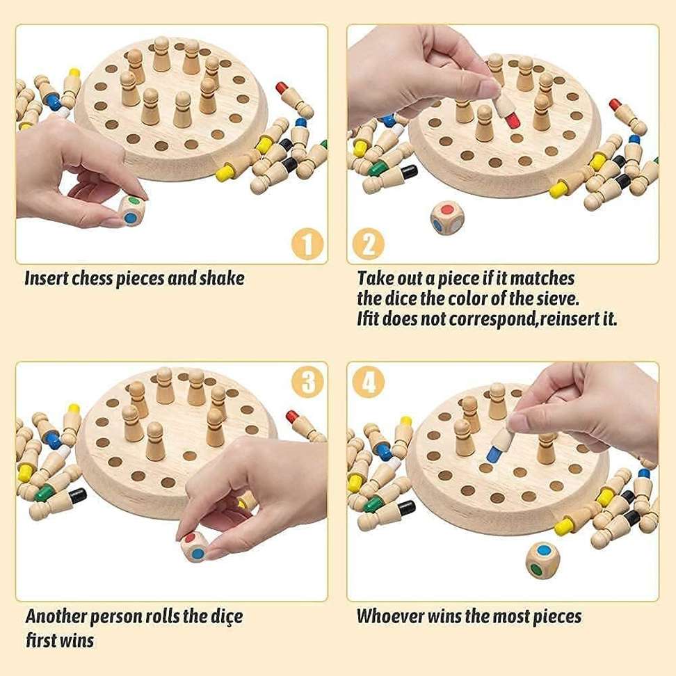 PRATYANG Memory Chess Matching,Wooden Color Education Board Games ...