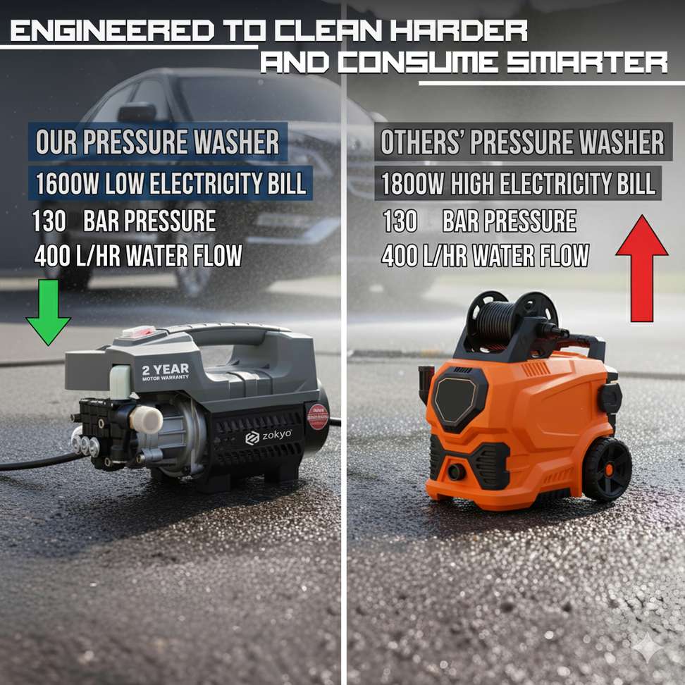 Shopsy ZOKYO WT PW6500 1600W 130 Bar Pressure Washer - Image 6