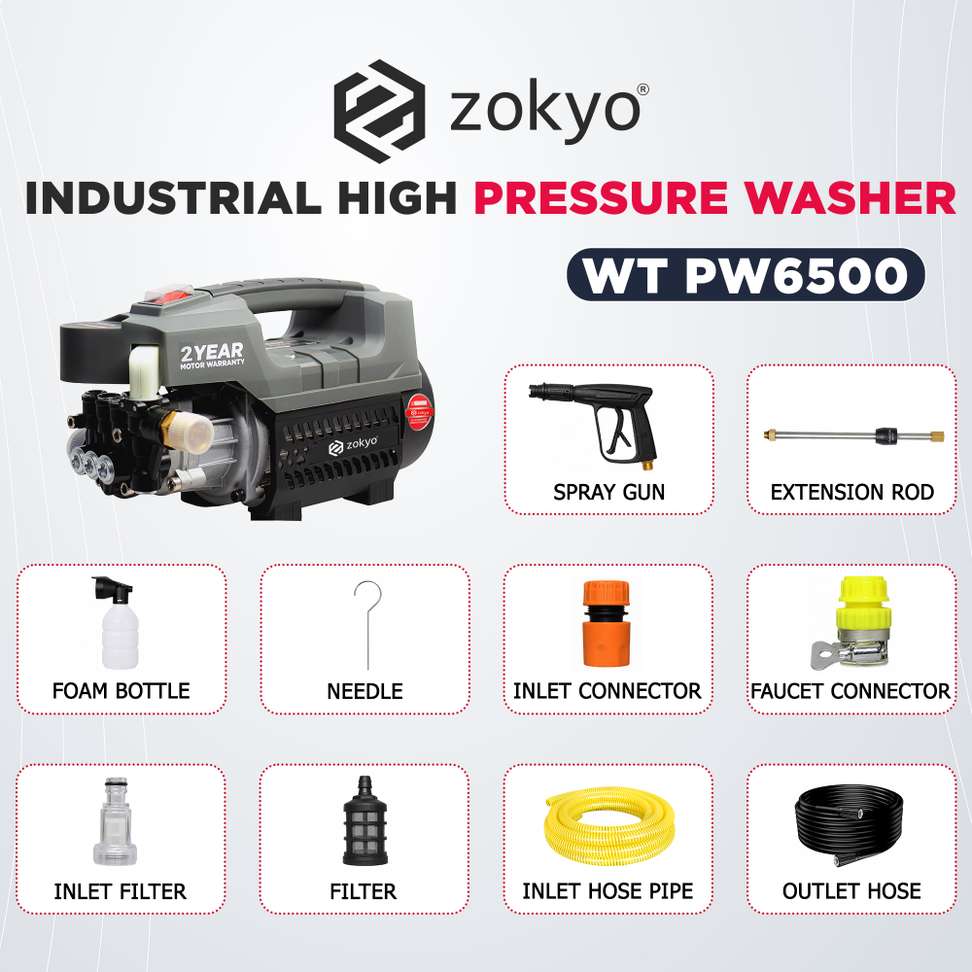 Shopsy ZOKYO WT PW6500 1600W 130 Bar Pressure Washer - Image 3