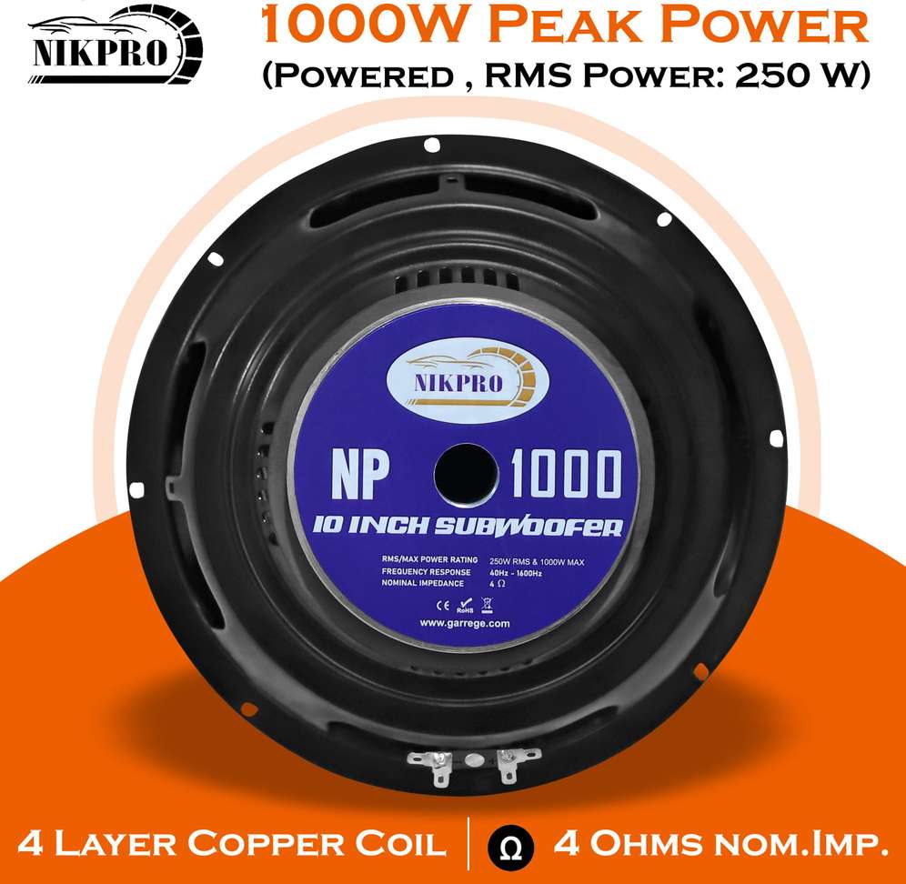 Shopsy NIKPRO 10-Inch 250W RMS Subwoofer - Image 3