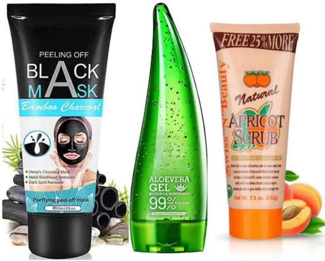 Earthcon EARTHCON COMBO PACK OF CHARCOAL MASK+ALOVERA GEL+SCRUB (Pack Of 3) (3 I...