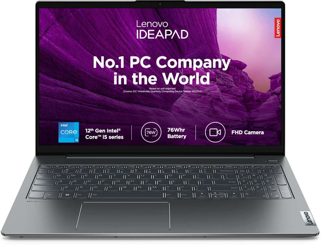 Lenovo Ideapad Slim 5 Intel Core i5 12th‑Gen 1235U 16 GB RAM 512 GB SSD – Storm Grey Thin‑and‑Light Laptop
