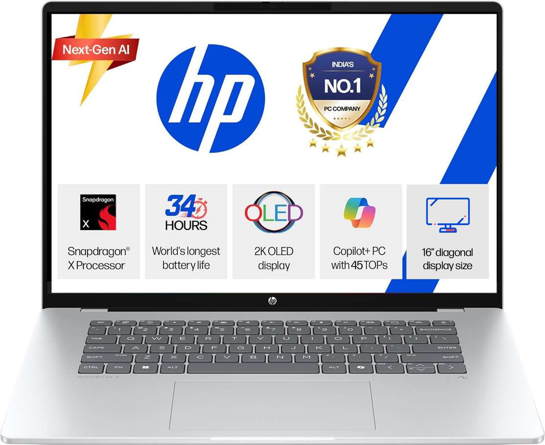 HP Omnibook 5 2K OLED Snapdragon X 16GB 1TB SSD Laptop – 98% OFF, ₹959 – Best Thin‑Light Deal