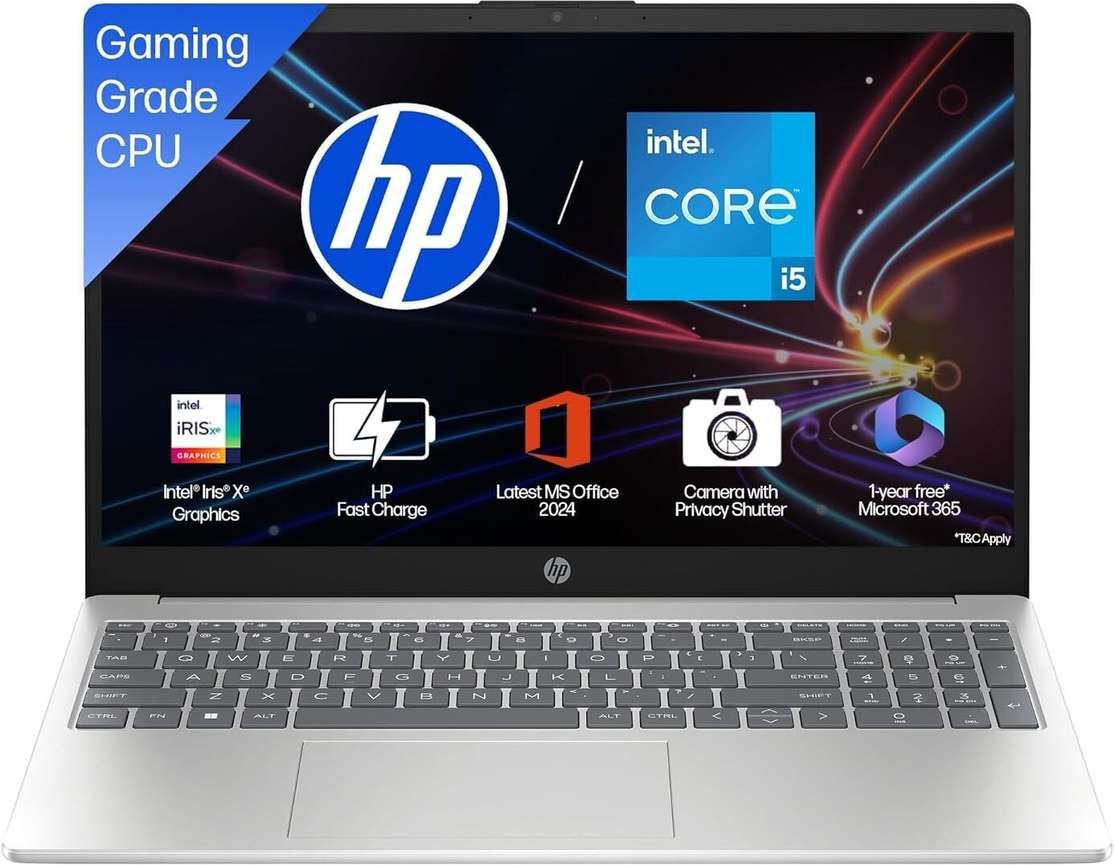 HP 15‑fr0045TU Thin & Light Laptop with i5 13th Gen, 16 GB RAM, 512 GB SSD, Windows 11 & MS Office 2024 – 91% OFF