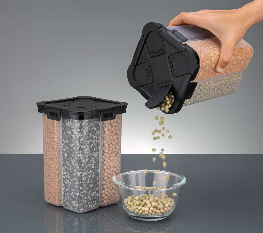 Secant Container Pack of 1 Plastic Grocery Container - 2400 ml NXTBUY Black Price in ...