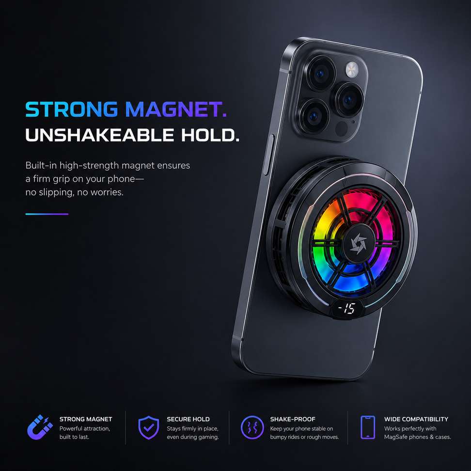 Shopsy buyynation Magnetic Semiconductor Gaming Phone Cooler - Image 6