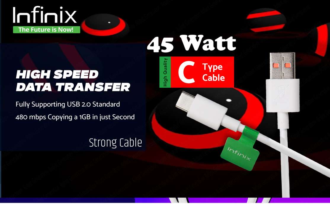 Shopsy Infinix USB Type C Cable 1m 45W - Image 3