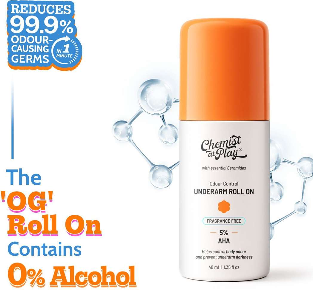 Shopsy Chemist at Play 5% AHA Underarm Roll On, 40ml - Image 2