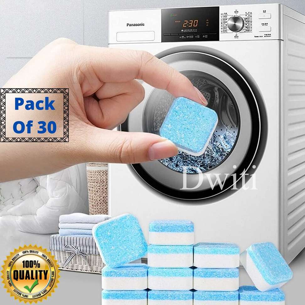Dwiti 30 Pcs Washing Machine Deep Cleaner Effervescent Tablet Dishwashing Detergent