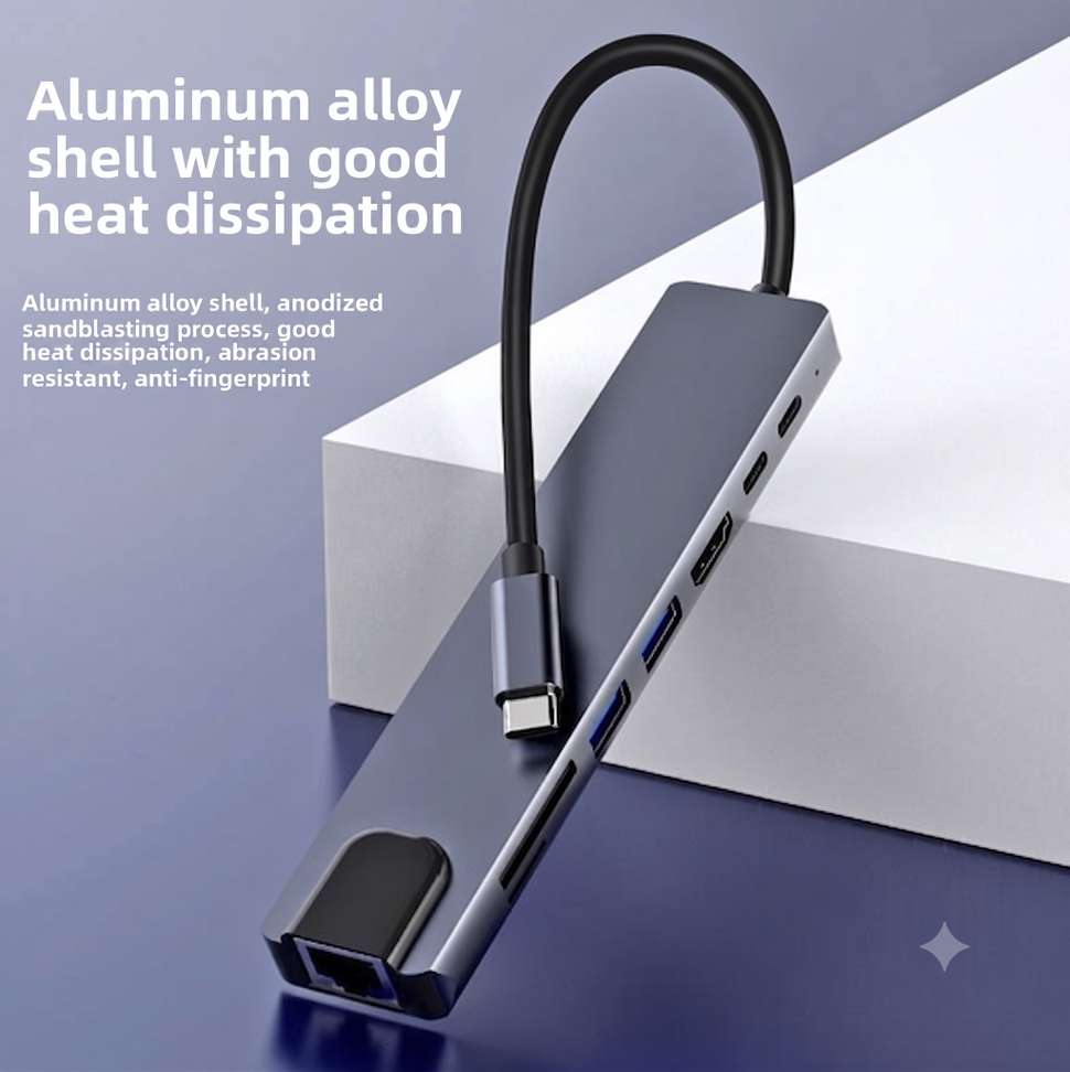 Shopsy jaivix 8-in-1 Type-C Hub with 4K HDMI, 100W PD - Image 3