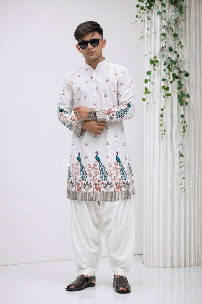 Shopsy aradhna emporium Men Animal Print Straight Kurta - Image 5