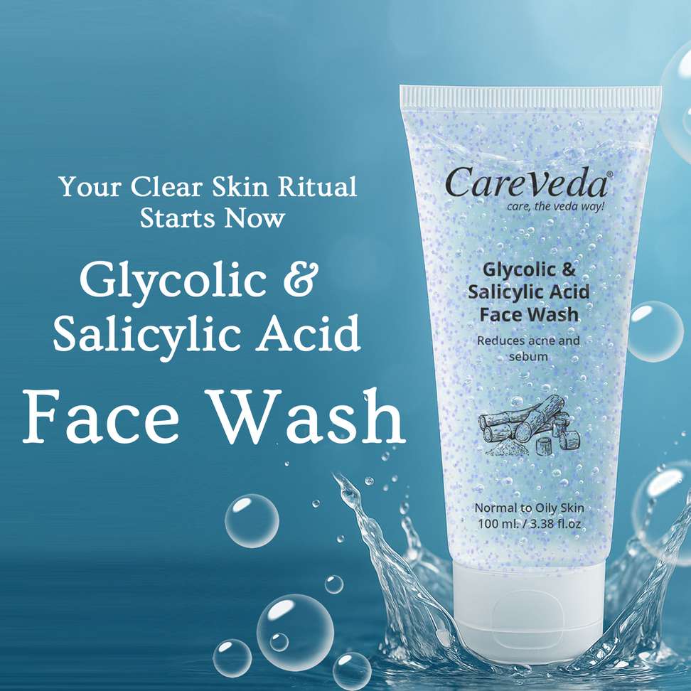 CareVeda Glycolic & 1% Salicylic Acid Face Wash Set of 2 Pack of 2 - Image 3