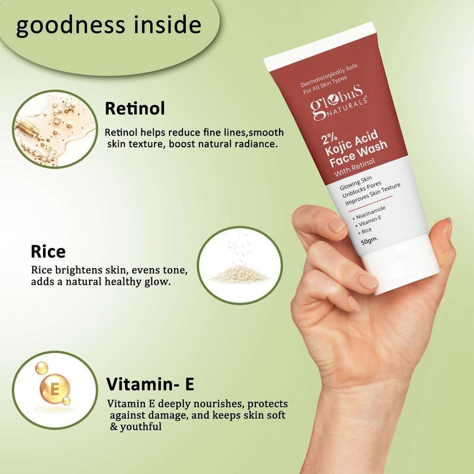Shopsy Globus Naturals 2% Kojic Acid Face Wash - Image 4