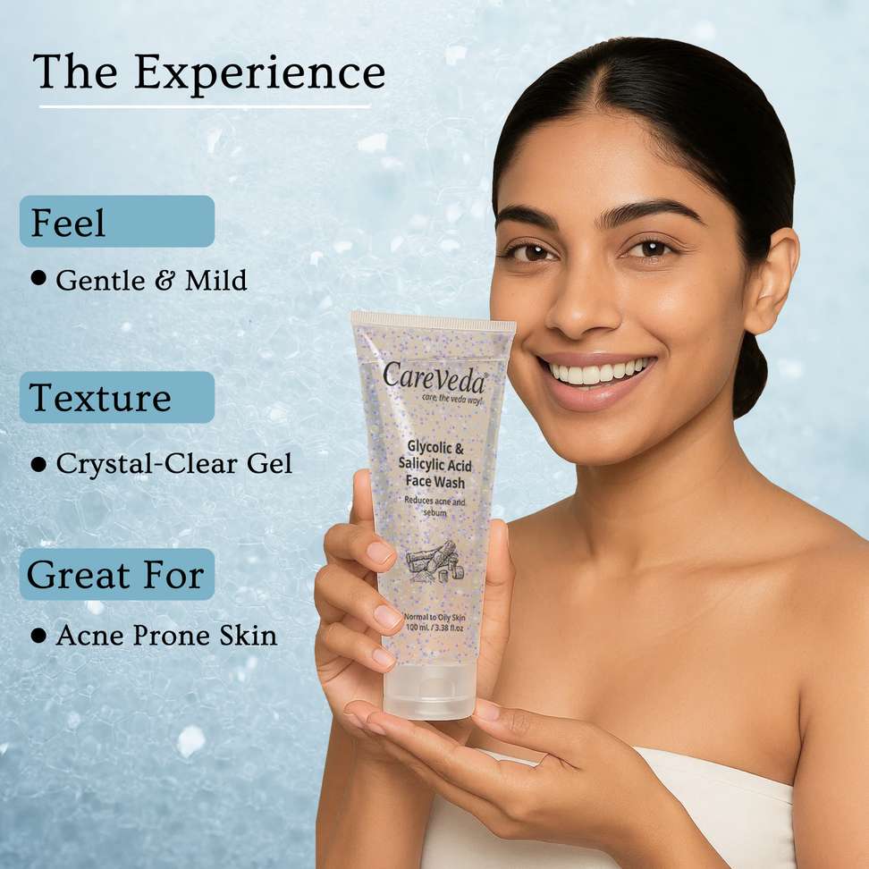 CareVeda Glycolic & 1% Salicylic Acid Face Wash Set of 2 Pack of 2 - Image 5