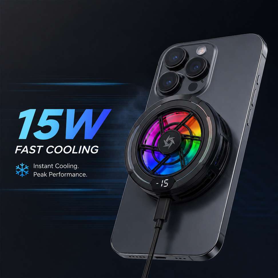 Shopsy buyynation Magnetic Semiconductor Gaming Phone Cooler - Image 3