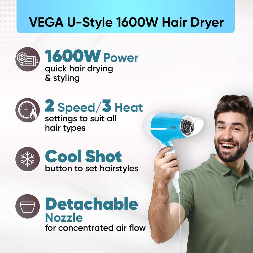 Shopsy VEGA VHDH-32 U Style Foldable Hair Dryer - Image 6